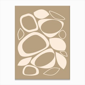 Mid Century Modern Abstract 8 Khaki and Ivory Canvas Print