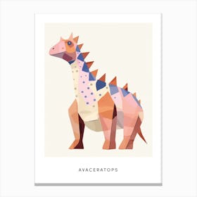 Nursery Dinosaur Art Avaceratops 1 Poster Canvas Print