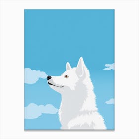 White Wolf In The Sky Canvas Print