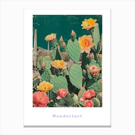 Wanderlust Cactus Poster 4 Canvas Print