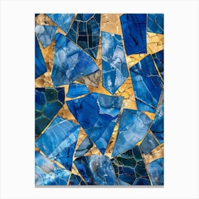 Blue And Gold Mosaic Background Canvas Print