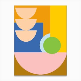 Modern Geometry Geometric Shapes in Pink and Blue Canvas Print