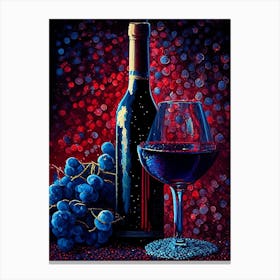 Cabernet Sauvignon Wine Pointillism Cocktail Poster Canvas Print