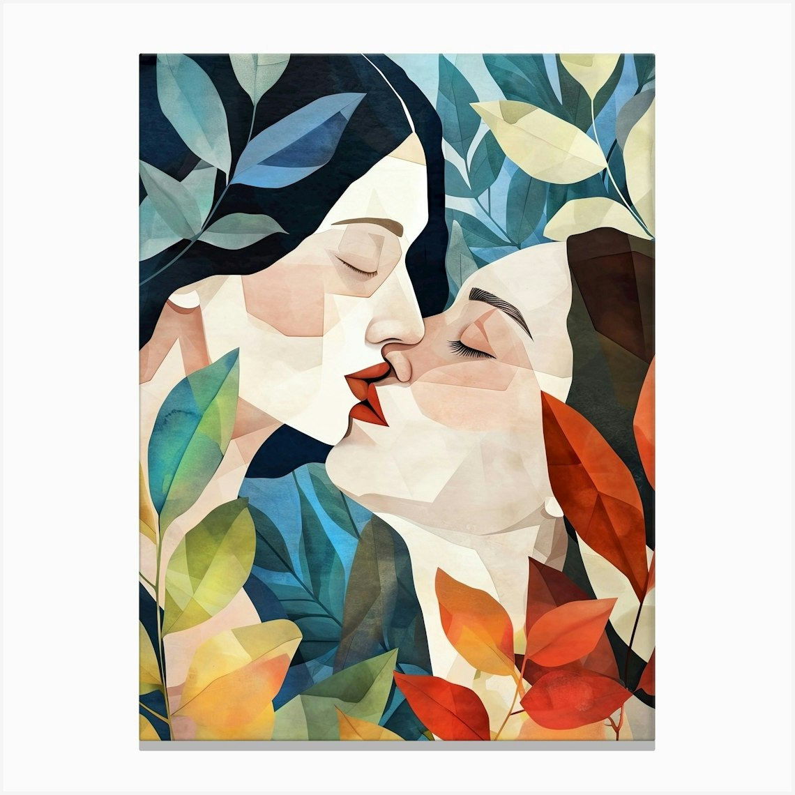 Kissing Canvas Print by JBJart Justyna Jaszke