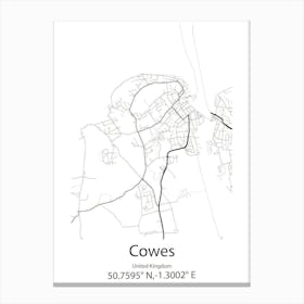 Cowes,United Kingdom Minimalist Map Canvas Print