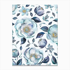 Watercolor Floral Pattern 4 Canvas Print