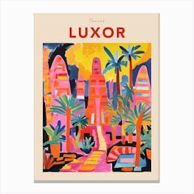 Luxor Egypt Fauvist Travel Poster Canvas Print