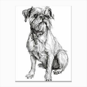 Brussels Griffon Line Sketch 3 Canvas Print