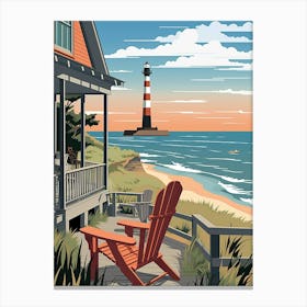 Outer Banks North Carolina, Usa, Graphic Illustration 4 Canvas Print