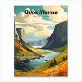 Gros Morne Canada Hiking Modern Travel Illustration Canvas Print