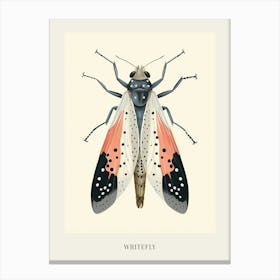 Colourful Insect Illustration Whitefly 15 Poster Canvas Print