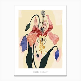 Colourful Flower Illustration Poster Bleeding Heart 5 Canvas Print