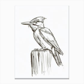 B&W Woodpecker Canvas Print