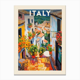 Sicily Italy 1 Fauvist Painting Travel Poster Canvas Print
