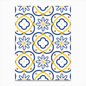 Seamless Pattern - Azulejo - vector tiles, Portuguese tiles Canvas Print