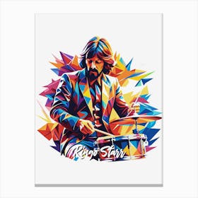 The Beatles Ringo Starr 02 Portrait Music Icon WPAP Pop Art Style Canvas Print