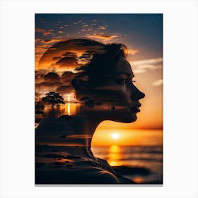 Sunset Portrait Of A Woman Canvas Print