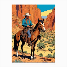 Cowboy In The Desert Canvas Print