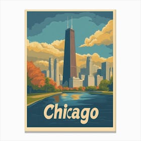 Aihrgdesign A Vintage Travel Poster Of Chicago Featuring The Canvas Print