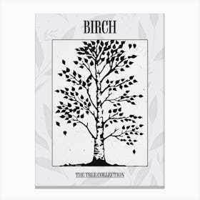 Birch Tree Simple Geometric Nature Stencil 11 Poster Canvas Print