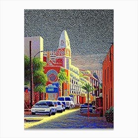 Brownsville, City Us  Pointillism Canvas Print