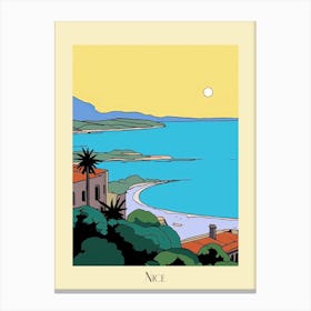 Poster Of Minimal Design Style Of Nice, France 2 Canvas Print