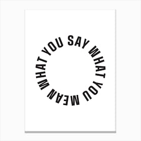 Say What You Mean Canvas Print
