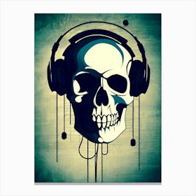 Skull With Headphones 126 Canvas Print