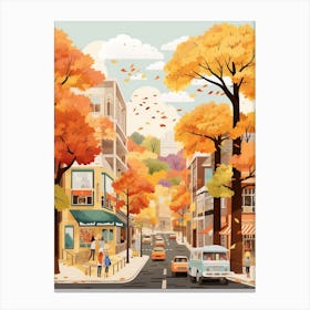 Seoul In Autumn Fall Travel Art 3 Canvas Print