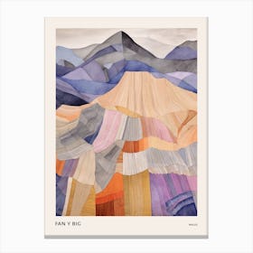 Fan Y Big Wales Colourful Mountain Illustration Poster Canvas Print