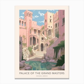 Palace Of The Grand Masters Rhodes Greece Travel Poster Canvas Print