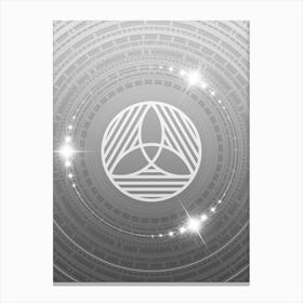 Geometric Glyph in White and Silver with Sparkle Array n.0305 Canvas Print
