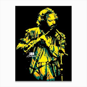 Ian Anderson British Rock Musician Legend in Pop Art Illustration 2 Canvas Print