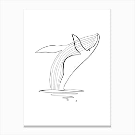 Whale One line Art Canvas Print