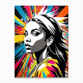 Graffiti Mural Of Beautiful Hip Hop Girl 65 Canvas Print