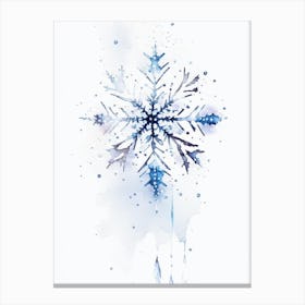 Crystal, Snowflakes, Minimalist Watercolour 2 Canvas Print