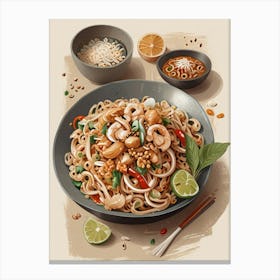 Thai Food Illustration Canvas Print