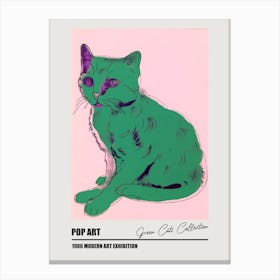 Green Cats Warhol  Style Collection 3 Canvas Print