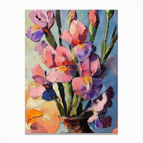 Iris In A Vase 2 Canvas Print