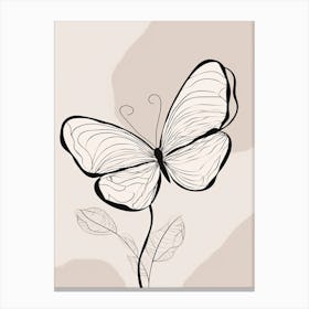 Butterfly Line Art Abstract 1 Canvas Print