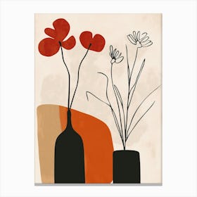 Flowers In Vases 3 Canvas Print