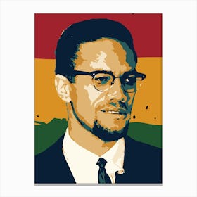 Malcolm X in Pop Art Human Rights Activist Canvas Print