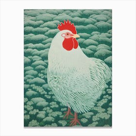 Ohara Koson Inspired Bird Painting Chicken 2 Canvas Print