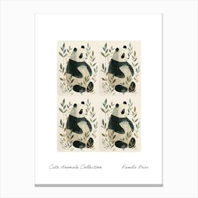 Cute Animals Collection Panda Bear 4 Canvas Print