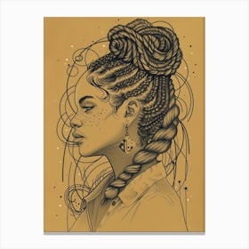 Black Woman With Braids 1 Canvas Print