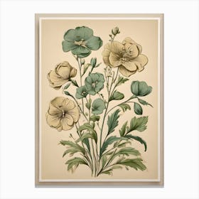 Vintage Floral Print Canvas Print