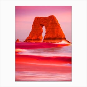 Durdle Door Beach, Dorset Pink Beach 3 Canvas Print