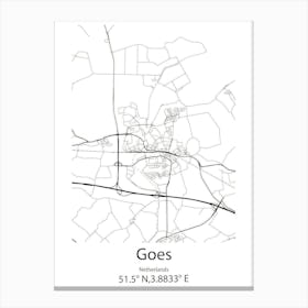 Goes,Netherlands Minimalist Map Canvas Print