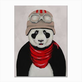 Panda Vintage Pilot Canvas Print