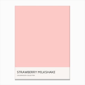 Strawberry Milkshake Colour Block Poster Canvas Print